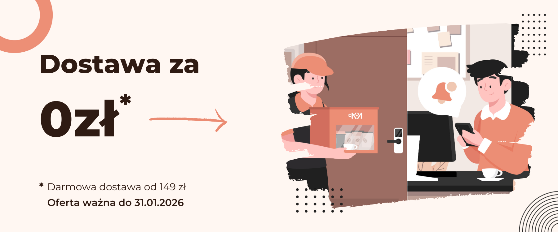 Dostawa zupełnie za darmo dla zamówień od 99zł